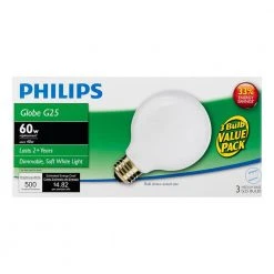 40-Watt Equivalent G25 Halogen White Decorative Globe Light Bulb (3-Pack) by Philips 13 40-Watt Equivalent G25 Halogen White Decorative Globe Light Bulb (3-Pack) by Philips -Philips Lighting Shop philips halogen bulbs 433698 4f 1000
