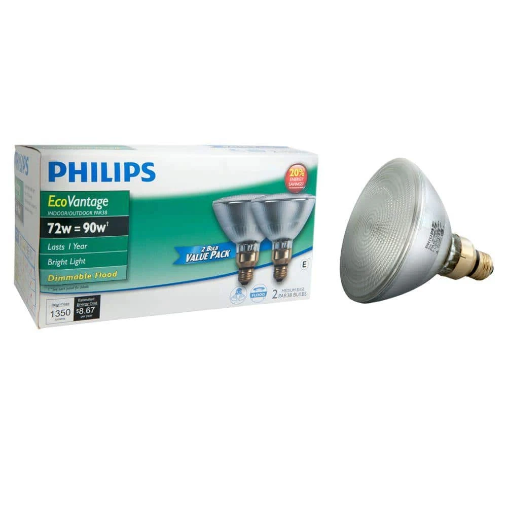 90-Watt PAR38 Halogen Indoor/Outdoor Flood Light Bulb (2-Pack) by Philips 5 90-Watt PAR38 Halogen Indoor/Outdoor Flood Light Bulb (2-Pack) by Philips - Image 3
