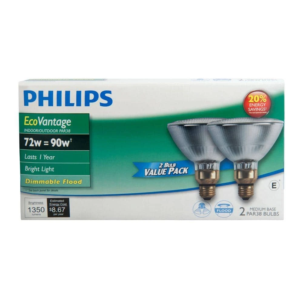 90-Watt PAR38 Halogen Indoor/Outdoor Flood Light Bulb (2-Pack) by Philips 6 90-Watt PAR38 Halogen Indoor/Outdoor Flood Light Bulb (2-Pack) by Philips - Image 4