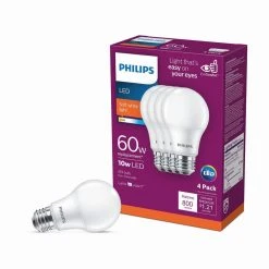 60-Watt Equivalent A19 Non-Dimmable Energy Saving LED Light Bulb Soft White (2700K) (16-Pack) by Philips -Philips Lighting Shop philips led light bulbs 461129 4f 1000