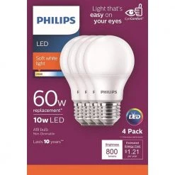 60-Watt Equivalent A19 Non-Dimmable Energy Saving LED Light Bulb Soft White (2700K) (16-Pack) by Philips -Philips Lighting Shop philips led light bulbs 461129 c3 1000