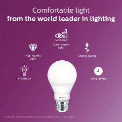 75-Watt Equivalent A19 Non-Dimmable Energy Saving LED Light Bulb Soft White (2700K) (2-Pack) by Philips -Philips Lighting Shop philips led light bulbs 462969 1d 1000