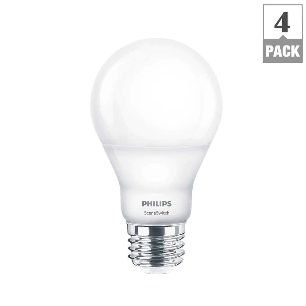 60-Watt Equivalent A19 SceneSwitch LED Light Bulb Daylight(5000K)/Soft White(2700K)/Warm Glow(2200K) (4-Pack) by Philips 4 60-Watt Equivalent A19 SceneSwitch LED Light Bulb Daylight(5000K)/Soft White(2700K)/Warm Glow(2200K) (4-Pack) by Philips - Image 2