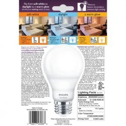 60-Watt Equivalent A19 SceneSwitch LED Light Bulb Daylight(5000K)/Soft White(2700K)/Warm Glow(2200K) (4-Pack) by Philips 10 60-Watt Equivalent A19 SceneSwitch LED Light Bulb Daylight(5000K)/Soft White(2700K)/Warm Glow(2200K) (4-Pack) by Philips -Philips Lighting Shop philips led light bulbs 464867 4f 1000
