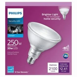 250-Watt Equivalent PAR38 Dimmable High Lumen LED Flood Light Bulb Bright White (5000K) by Philips -Philips Lighting Shop philips led light bulbs 539940 4f 1000