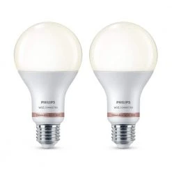 Color and Tunable White A21 LED 100-Watt Equivalent Dimmable Smart Wi-Fi Wiz Connected Wireless LED Light Bulb (2-Pack) by Philips