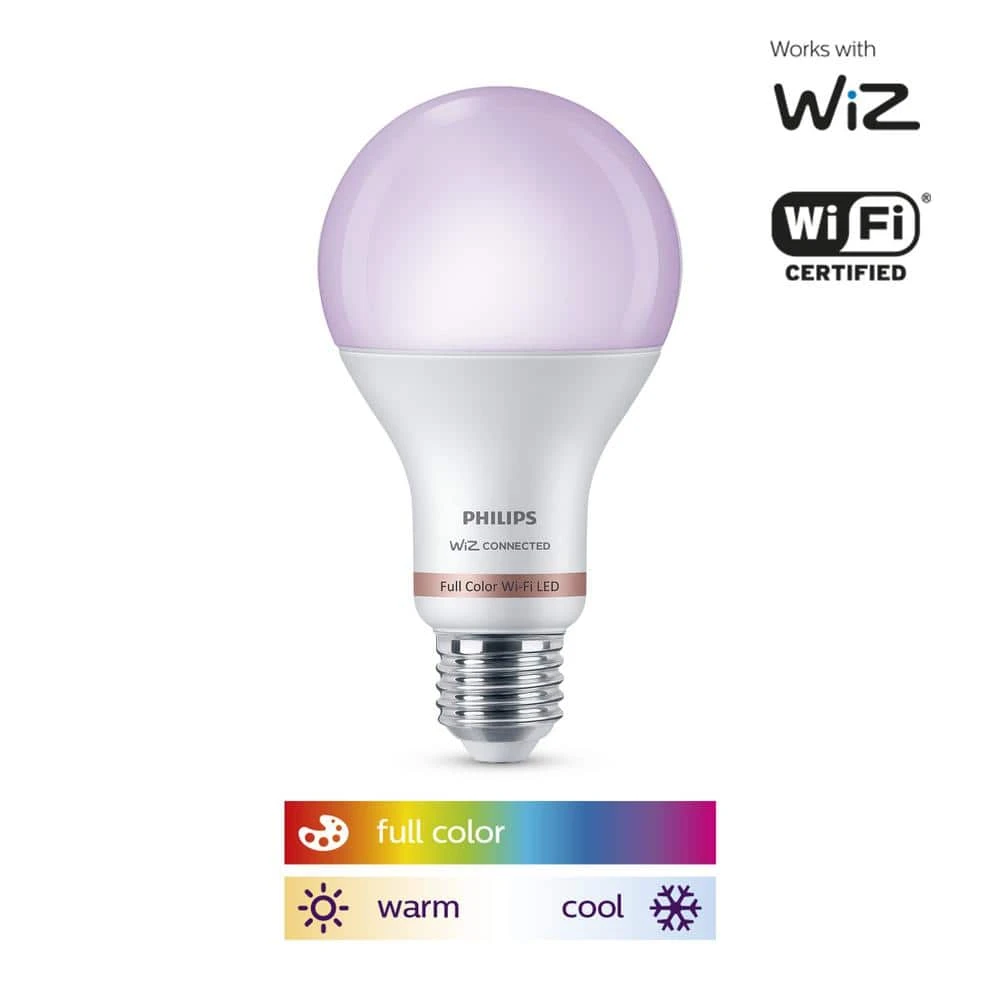 Color and Tunable White A21 LED 100W Equivalent Dimmable Smart Wi-Fi Wiz Connected Wireless LED Light Bulb (4-Pack) by Philips 9 Color and Tunable White A21 LED 100W Equivalent Dimmable Smart Wi-Fi Wiz Connected Wireless LED Light Bulb (4-Pack) by Philips - Image 7