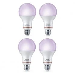 Color and Tunable White A21 LED 100W Equivalent Dimmable Smart Wi-Fi Wiz Connected Wireless LED Light Bulb (4-Pack) by Philips