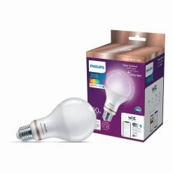 Color and Tunable White A21 LED 100W Equivalent Dimmable Smart Wi-Fi Wiz Connected Wireless LED Light Bulb (4-Pack) by Philips 16 Color and Tunable White A21 LED 100W Equivalent Dimmable Smart Wi-Fi Wiz Connected Wireless LED Light Bulb (4-Pack) by Philips -Philips Lighting Shop philips led light bulbs 562405 c3 1000 1