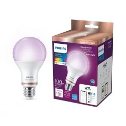 Color and Tunable White A21 LED 100-Watt Equivalent Dimmable Smart Wi-Fi Wiz Connected Wireless LED Light Bulb by Philips -Philips Lighting Shop philips led light bulbs 562405 c3 1000