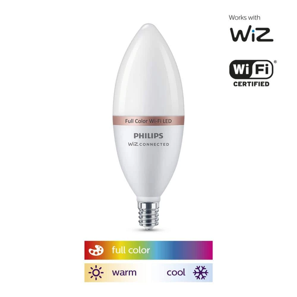Color and Tunable White B12 LED 40W Equivalent Dimmable Smart Wi-Fi Wiz Connected Wireless LED Light Bulb by Philips 7 Color and Tunable White B12 LED 40W Equivalent Dimmable Smart Wi-Fi Wiz Connected Wireless LED Light Bulb by Philips - Image 5