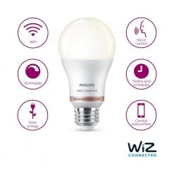 Soft White A19 LED 60W Equivalent Dimmable WiZ Connected Smart Light Bulb by Philips -Philips Lighting Shop philips led light bulbs 562561 1f 1000