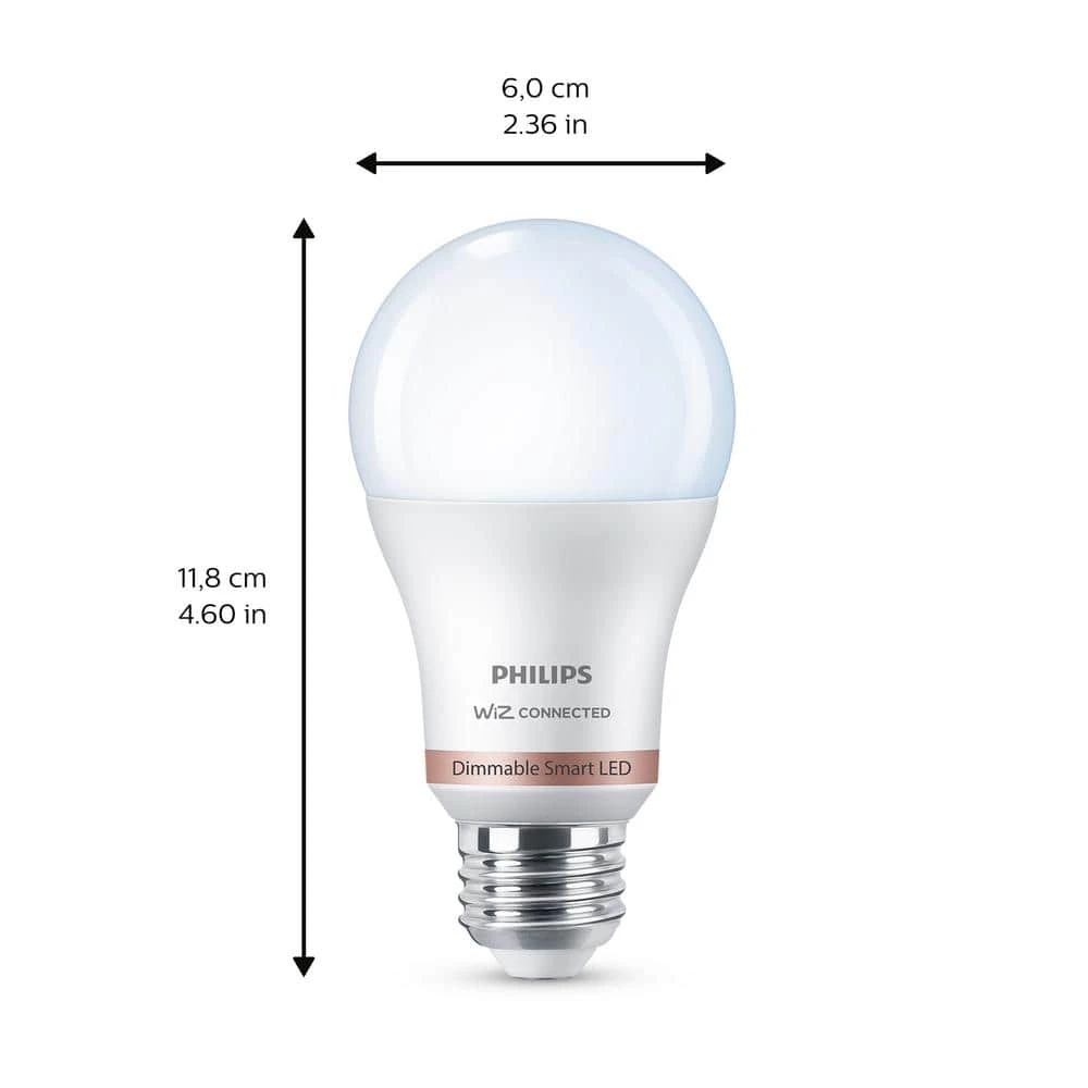 Daylight A19 LED 60W Equivalent Dimmable WiZ Connected Smart Light Bulb by Philips 7 Daylight A19 LED 60W Equivalent Dimmable WiZ Connected Smart Light Bulb by Philips - Image 5