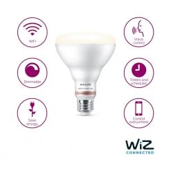 Soft White BR30 LED 65W Equivalent Dimmable WiZ Connected Smart Light Bulb by Philips -Philips Lighting Shop philips led light bulbs 562629 1f 1000
