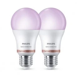 Color and Tunable White A19 LED 60-Watt Equivalent Dimmable Smart Wi-Fi Wiz Connected Wireless Light Bulb (2-Pack) by Philips