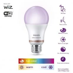 Color and Tunable White A19 LED 60W Equivalent Dimmable Wi-Fi Wiz Connected Smart LED Light Bulb (2 Bulbs with Remote) by Philips -Philips Lighting Shop philips led light bulbs 562702 40 1000