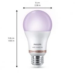 Color and Tunable White A19 LED 60W Equivalent Dimmable Wi-Fi Wiz Connected Smart LED Light Bulb (2 Bulbs with Remote) by Philips -Philips Lighting Shop philips led light bulbs 562702 4f 1000 3