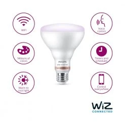 Color and Tunable White BR30 LED 65-Watt Equivalent Dimmable Smart Wi-Fi Wiz Connected Wireless Light Bulb by Philips -Philips Lighting Shop philips led light bulbs 562728 1f 1000