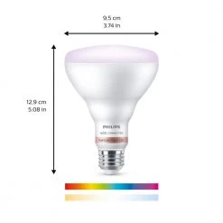 Color and Tunable White BR30 LED 65-Watt Equivalent Dimmable Smart Wi-Fi Wiz Connected Wireless Light Bulb by Philips -Philips Lighting Shop philips led light bulbs 562728 4f 1000