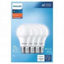 75-Watt Equivalent A19 Non-Dimmable E26 LED Light Bulb Soft White 2700K 4-Pack by Philips -Philips Lighting Shop philips led light bulbs 565374 4f 1000