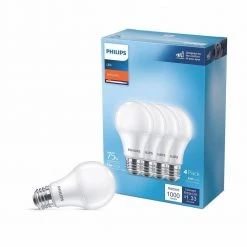 75-Watt Equivalent A19 Non-Dimmable E26 LED Light Bulb Soft White 2700K 4-Pack by Philips -Philips Lighting Shop philips led light bulbs 565374 c3 1000