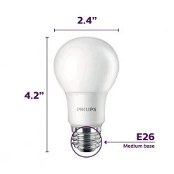100-Watt Equivalent A19 Non-Dimmable E26 LED Light Bulb Daylight 5000K (4-Pack) by Philips -Philips Lighting Shop philips led light bulbs 565416 fa 1000