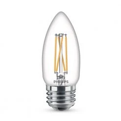40-Watt Equivalent B11 Clear Glass Non-Dimmable E26 LED Light Bulb Daylight 5000K (3-Pack) by Philips
