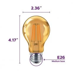 40-Watt Equivalent A19 Non-Dimmable E26 LED Light Bulb Orange (1-Pack) by Philips -Philips Lighting Shop philips led light bulbs 568840 44 1000