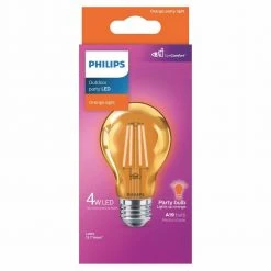 40-Watt Equivalent A19 Non-Dimmable E26 LED Light Bulb Orange (1-Pack) by Philips -Philips Lighting Shop philips led light bulbs 568840 4f 1000