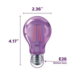 40-Watt Equivalent A19 Non-Dimmable E26 LED Light Bulb Purple (1-Pack) by Philips -Philips Lighting Shop philips led light bulbs 568881 44 1000