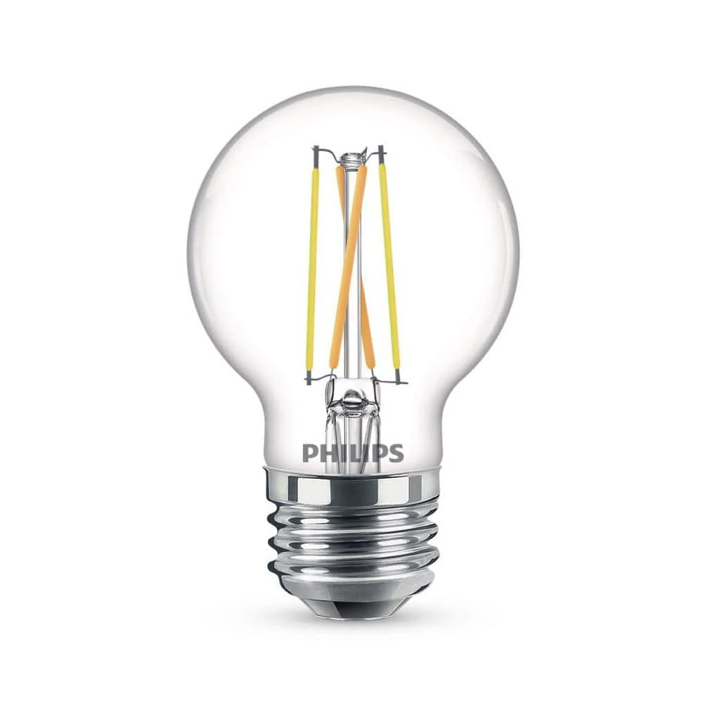 40-Watt Equivalent Ultra Definition G16.5 Clear Glass Dimmable E26 LED Light Bulb Soft White Warm Glow 2700K (2-Pack) by Philips 3 40-Watt Equivalent Ultra Definition G16.5 Clear Glass Dimmable E26 LED Light Bulb Soft White Warm Glow 2700K (2-Pack) by Philips