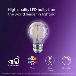 40-Watt Equivalent Ultra Definition G16.5 Clear Glass Dimmable E26 LED Light Bulb Soft White Warm Glow 2700K (2-Pack) by Philips 19 40-Watt Equivalent Ultra Definition G16.5 Clear Glass Dimmable E26 LED Light Bulb Soft White Warm Glow 2700K (2-Pack) by Philips -Philips Lighting Shop philips led light bulbs 573295 fa 1000