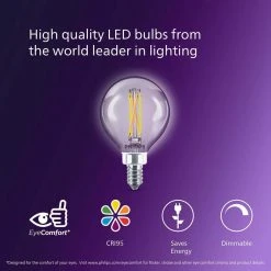 40-Watt Equivalent Ultra Definition G16.5 Clear Glass Dimmable E12 LED Light Bulb Soft White Warm Glow 2700K (2-Pack) by Philips 20 40-Watt Equivalent Ultra Definition G16.5 Clear Glass Dimmable E12 LED Light Bulb Soft White Warm Glow 2700K (2-Pack) by Philips -Philips Lighting Shop philips led light bulbs 573303 76 1000