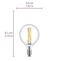 40-Watt Equivalent Ultra Definition G16.5 Clear Glass Dimmable E12 LED Light Bulb Soft White Warm Glow 2700K (2-Pack) by Philips 19 40-Watt Equivalent Ultra Definition G16.5 Clear Glass Dimmable E12 LED Light Bulb Soft White Warm Glow 2700K (2-Pack) by Philips -Philips Lighting Shop philips led light bulbs 573303 fa 1000