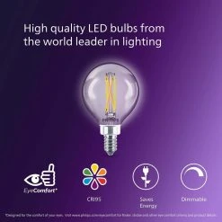 60-Watt Equivalent Ultra Definition G16.5 Clear Glass Dimmable E12 LED Light Bulb Soft White Warm Glow 2700K (2-Pack) by Philips 20 60-Watt Equivalent Ultra Definition G16.5 Clear Glass Dimmable E12 LED Light Bulb Soft White Warm Glow 2700K (2-Pack) by Philips -Philips Lighting Shop philips led light bulbs 573329 76 1000
