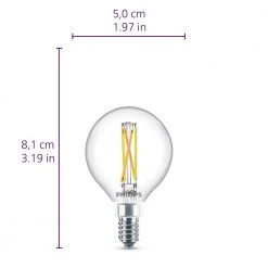 60-Watt Equivalent Ultra Definition G16.5 Clear Glass Dimmable E12 LED Light Bulb Soft White Warm Glow 2700K (2-Pack) by Philips 19 60-Watt Equivalent Ultra Definition G16.5 Clear Glass Dimmable E12 LED Light Bulb Soft White Warm Glow 2700K (2-Pack) by Philips -Philips Lighting Shop philips led light bulbs 573329 fa 1000