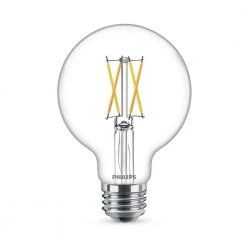 40-Watt Equivalent Ultra Definition G25 Clear Glass Dimmable E26 LED Light Bulb Soft White with Warm Glow 2700K (2-Pack) by Philips