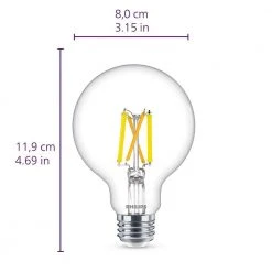 40-Watt Equivalent Ultra Definition G25 Clear Glass Dimmable E26 LED Light Bulb Soft White with Warm Glow 2700K (2-Pack) by Philips -Philips Lighting Shop philips led light bulbs 573345 fa 1000