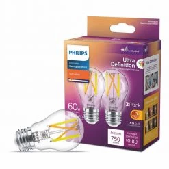 60-Watt Equivalent A15 Ultra Definition Dimmable Clear Glass E26 LED Light Bulb Soft White with Warm Glow 2700K (2-Pack) by Philips -Philips Lighting Shop philips led light bulbs 573386 c3 1000