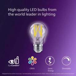 60-Watt Equivalent A15 Ultra Definition Dimmable Clear Glass E26 LED Light Bulb Daylight 5000K (2-Pack) by Philips 20 60-Watt Equivalent A15 Ultra Definition Dimmable Clear Glass E26 LED Light Bulb Daylight 5000K (2-Pack) by Philips -Philips Lighting Shop philips led light bulbs 573402 76 1000