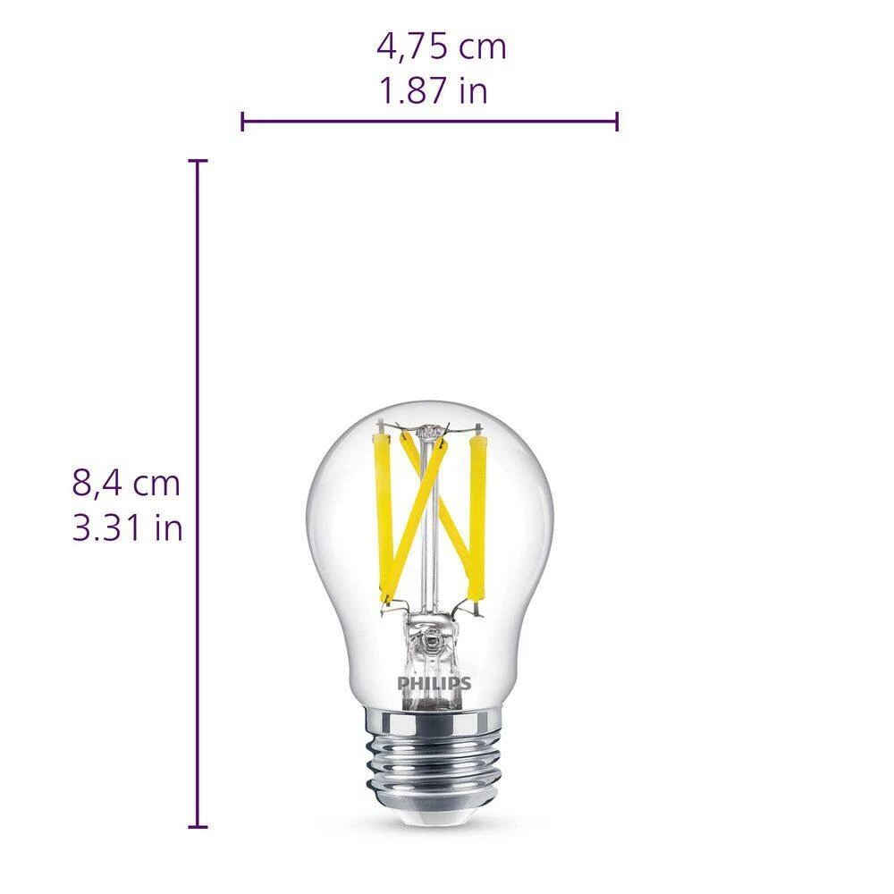 60-Watt Equivalent A15 Ultra Definition Dimmable Clear Glass E26 LED Light Bulb Daylight 5000K (2-Pack) by Philips 10 60-Watt Equivalent A15 Ultra Definition Dimmable Clear Glass E26 LED Light Bulb Daylight 5000K (2-Pack) by Philips - Image 8
