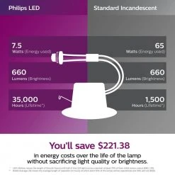 4 in. 5000K 65-Watt Equivalent Dimmable Integrated LED Daylight White Recessed Trim Downlight Flood Light Bulb (6-Pack) by Philips -Philips Lighting Shop philips recessed lighting trims 802652 4f 1000
