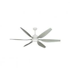 Titan II Wi-Fi 66 in. Integrated LED Indoor/Outdoor Pure White/Stone Smart Ceiling Fan with Remote Control by TroposAir