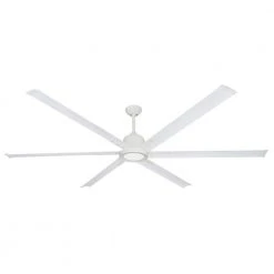 Titan II Wi-Fi 84 in. Indoor/Outdoor Pure White Smart Ceiling Fan and LED Light with Remote Control by TroposAir