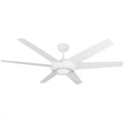 Elegant II WiFi 60 in. Integrated LED Indoor/Outdoor Pure White Smart Ceiling Fan with Light with Remote Control by TroposAir