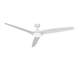 Evolution 72 in. Integrated LED Indoor/Outdoor Pure White Ceiling Fan with Light and Remote Control by TroposAir