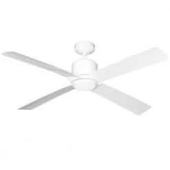 Estero 52 in. Integrated LED Indoor/Outdoor Pure White Ceiling Fan with Light and Remote Control by TroposAir