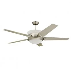 Sunrise 56 in. Satin Steel Up-Light Ceiling Fan by TroposAir