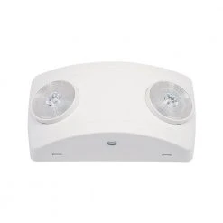2-Light Thermoplastic Wall or Ceiling Mount LED White Emergency Fixture with Adjustable Optics by Philips