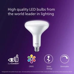 65-Watt Equivalent BR40 Ultra-Definition Dimmable E26 LED Light Bulb Soft White with Daylight 5000K (1-Pack) by Philips 20 65-Watt Equivalent BR40 Ultra-Definition Dimmable E26 LED Light Bulb Soft White with Daylight 5000K (1-Pack) by Philips -Philips Lighting Shop white philips led light bulbs 576504 76 1000